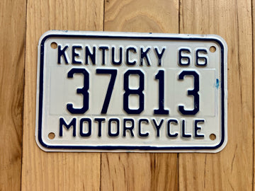 1966 Kentucky Motorcycle License Plate