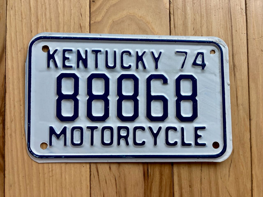 1974 Kentucky Motorcycle License Plate