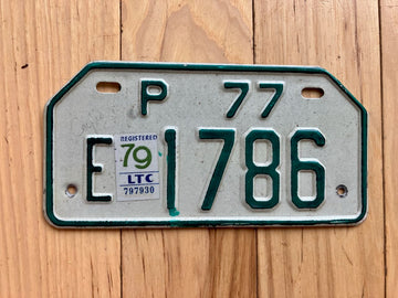 1977 Philippines Motorcycle License Plate W/1979 Tabs