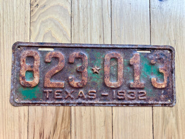 1932 Texas License Plate