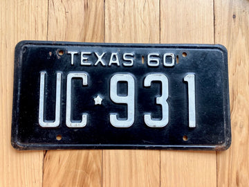 1960 Texas License Plate