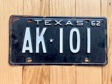 1962 Texas License Plate