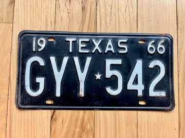 1966 Texas License Plate