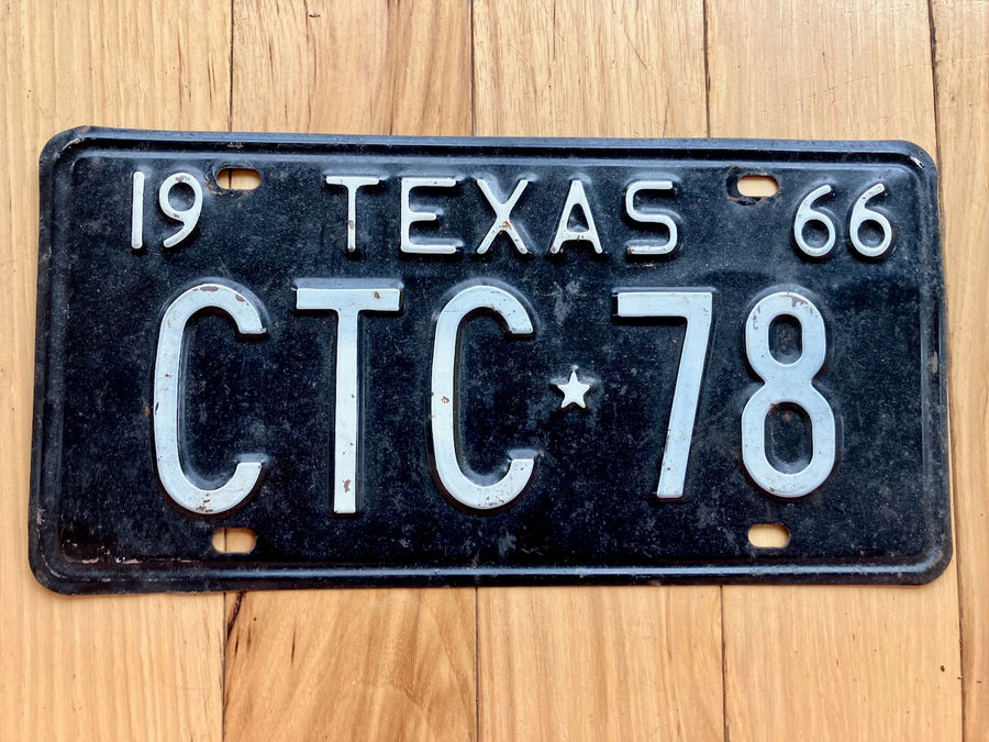 1966 Texas License Plate