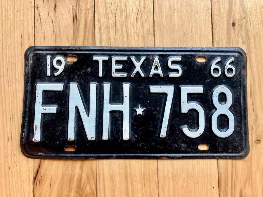 1966 Texas License Plate