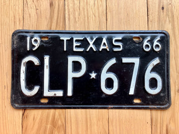 1966 Texas License Plate