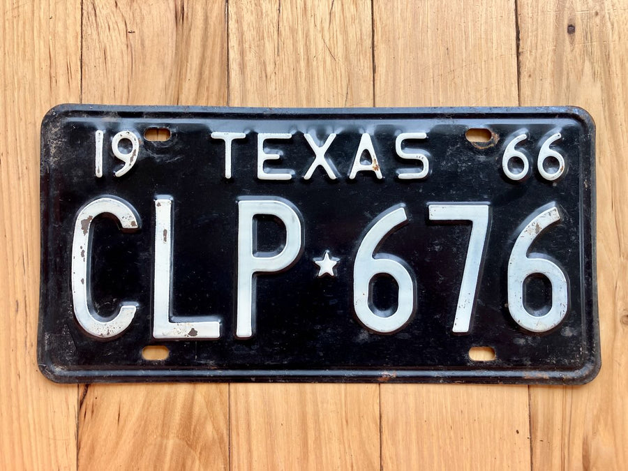 1966 Texas License Plate