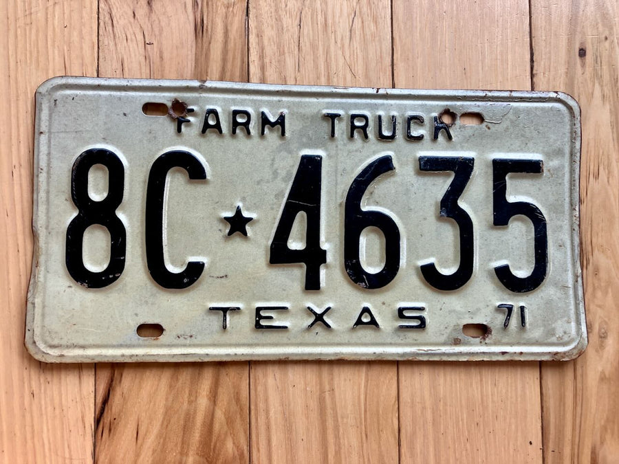 1971 Texas Farm Truck License Plate