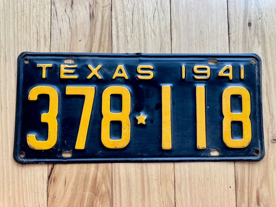 1941 Texas License Plate