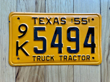 1955 Texas Truck Tractor License Plate