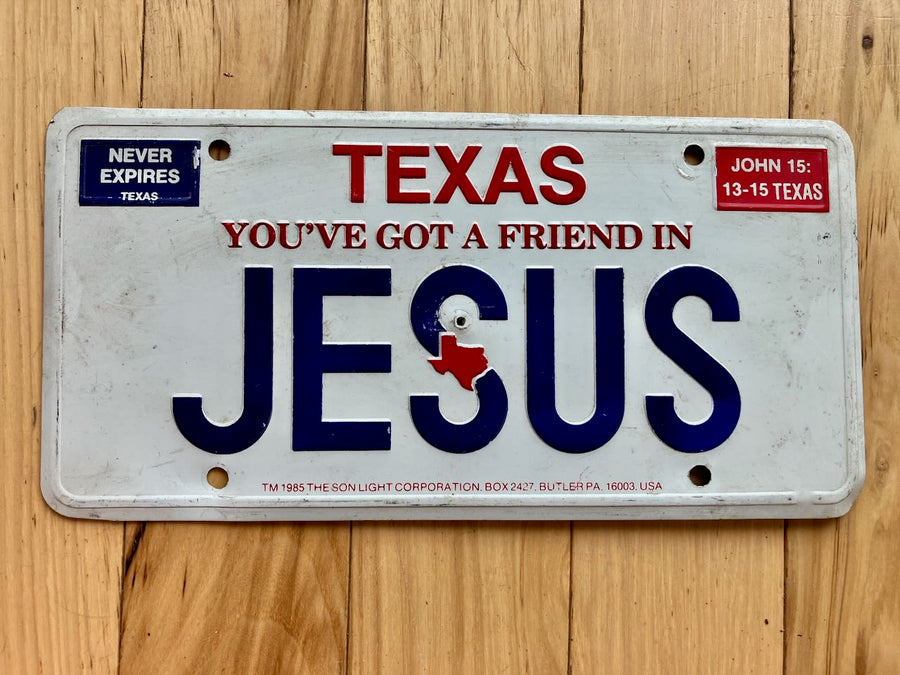 Texas You've Got A Friend In Jesus Booster License Plate