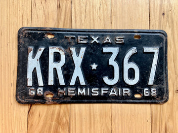 1968 Texas Hemisphere License Plate