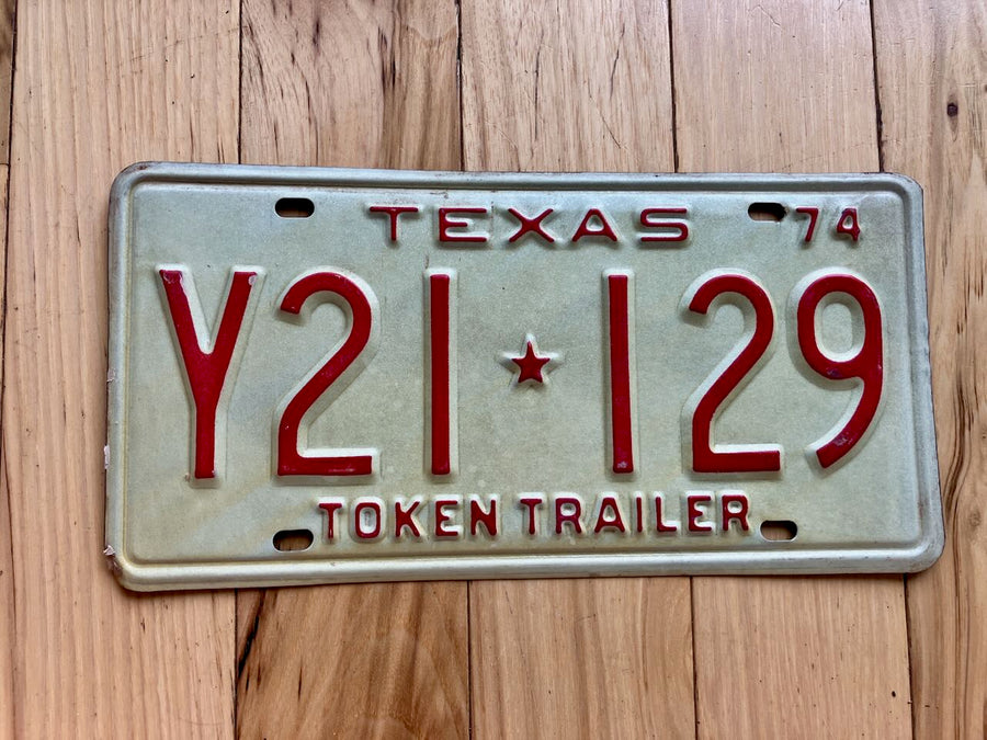 1974 Texas Token Trailer License Plate