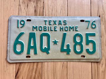 1976 Texas Mobile Home License Plate