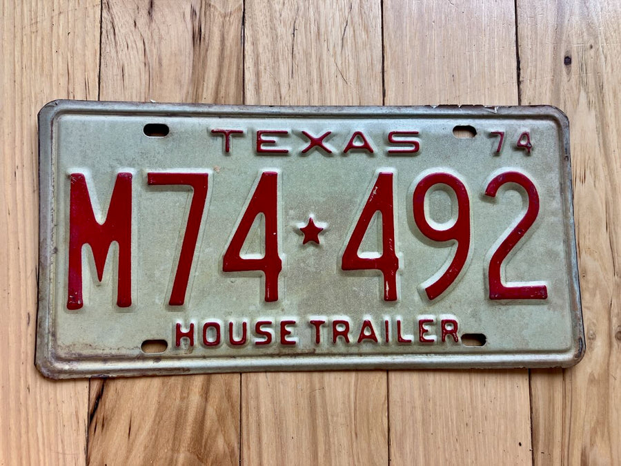 1974 Texas House Trailer License Plate