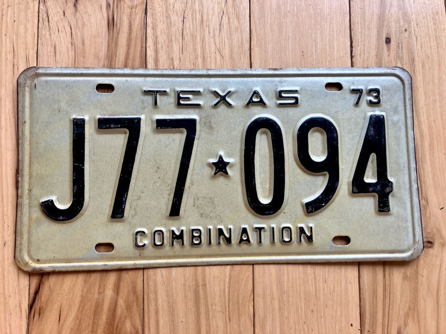 1973 Texas Combination License Plate