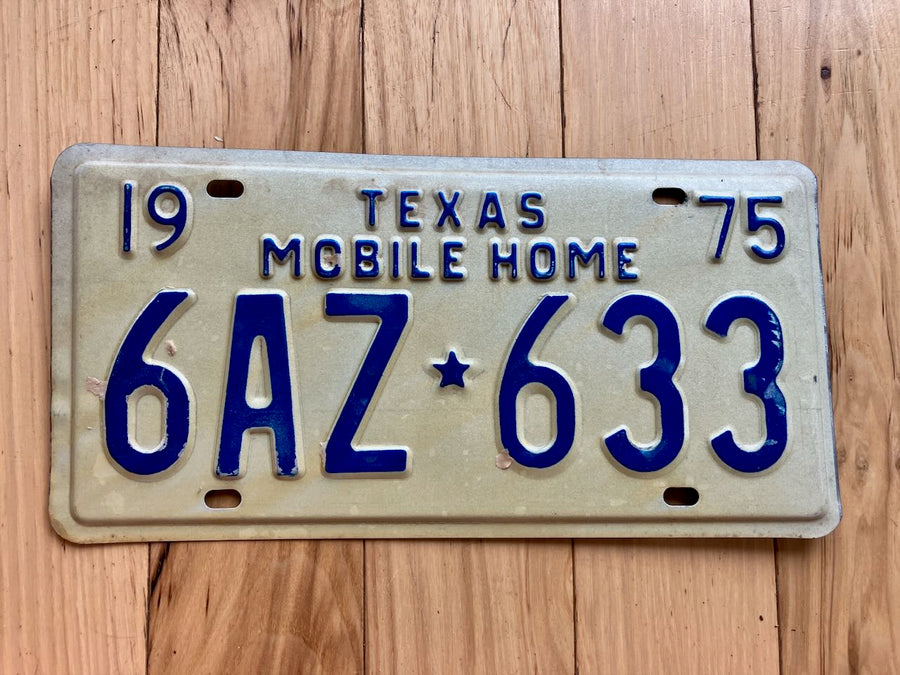 1975 Texas Mobile Home License Plate