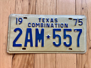 1975 Texas Combination License Plate