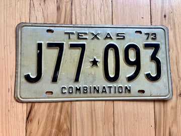 1973 Texas Combination License Plate