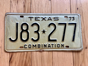 1973 Texas Combination License Plate