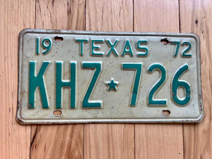 1972 Texas License Plate