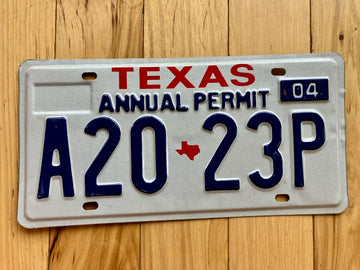 2004 Texas Annual Permit License Plate