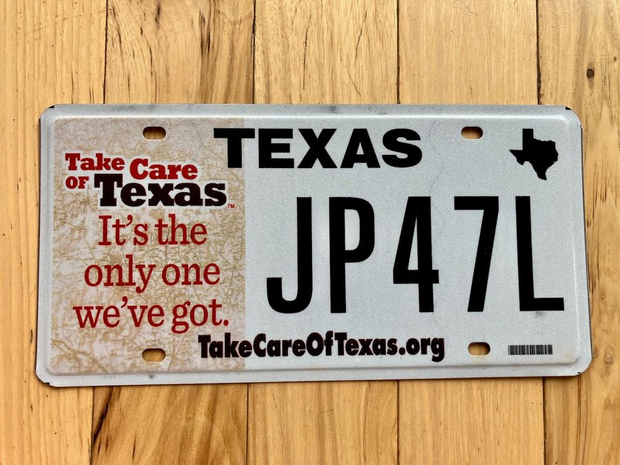 Take Care of Texas License Plate