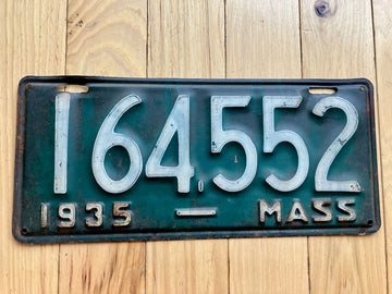 1935 Massachusetts License Plate