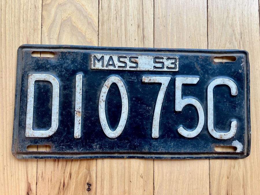 1953 Massachusetts License Plate