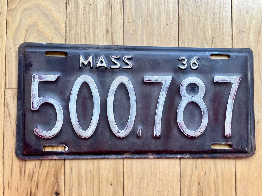 1936 Massachusetts License Plate