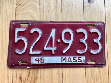 1948 Massachusetts License Plate