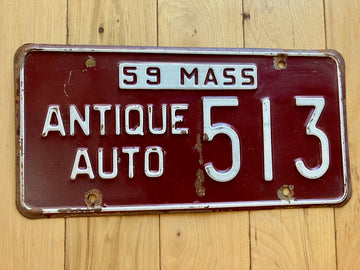 1959 Massachusetts Antique Auto License Plate