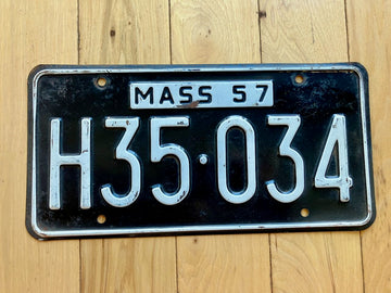 1957 Massachusetts License Plate