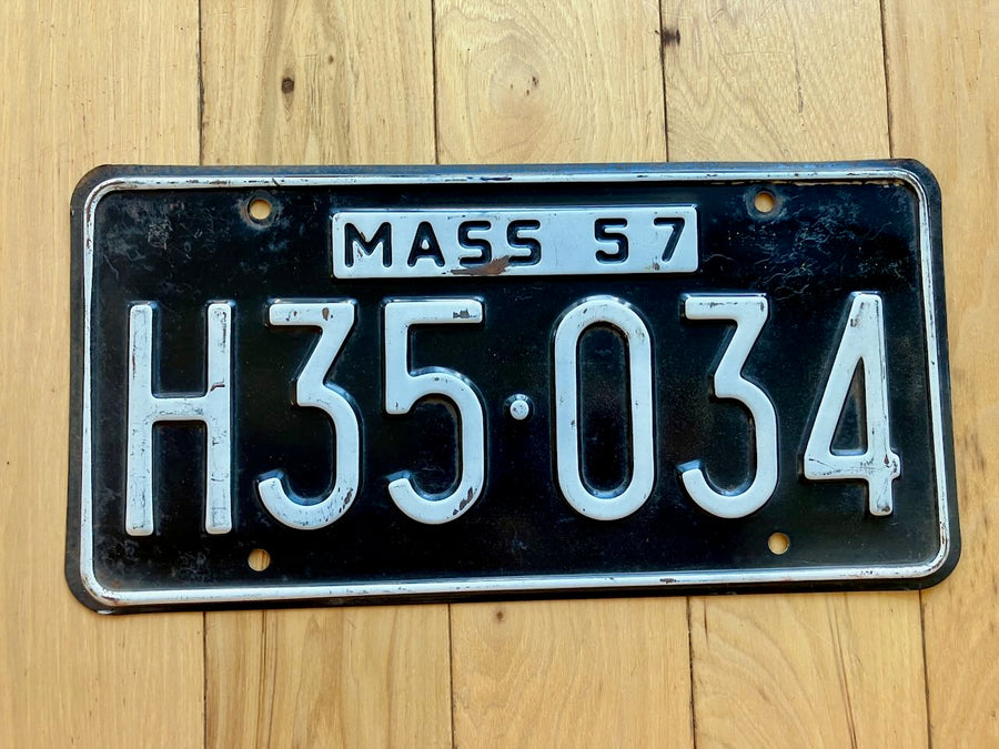 1957 Massachusetts License Plate