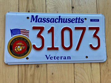 Massachusetts Marine Corp Veteran License Plate