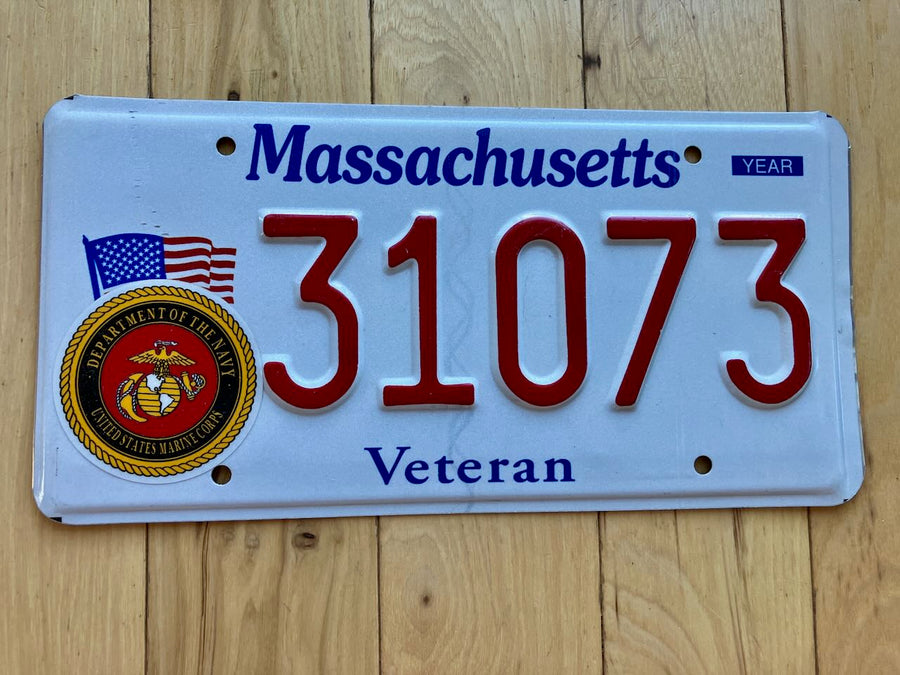 Massachusetts Marine Corp Veteran License Plate