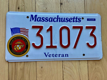 Massachusetts Marine Corp Veteran License Plate