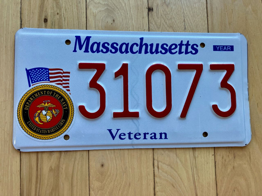 Massachusetts Marine Corp Veteran License Plate