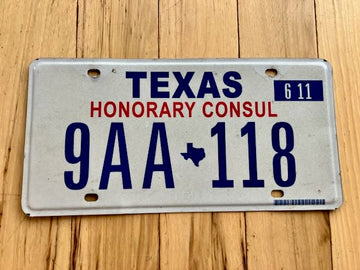 2011 Texas Honorary Consul License Plate