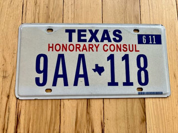 2011 Texas Honorary Consul License Plate