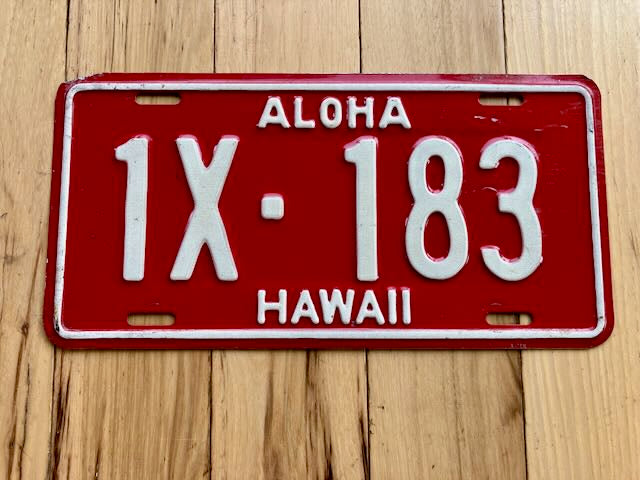 1957 Base Hawaii License Plate - Chip Off Top Left Corner