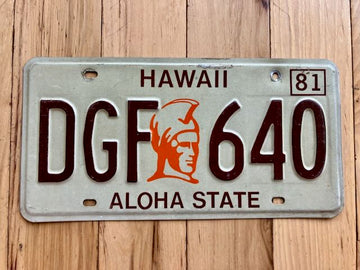 1981 Hawaii License Plate