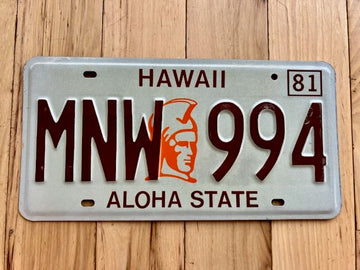 1981 Hawaii License Plate