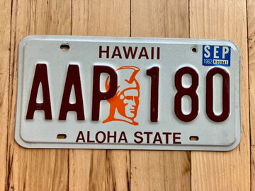 1982 Hawaii License Plate