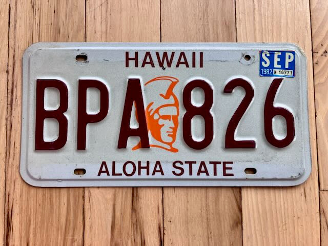 1982 Hawaii License Plate