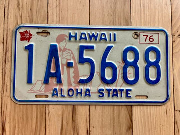 1976 Hawaii License Plate