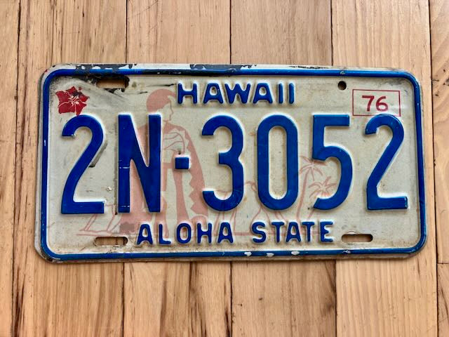 1976 Hawaii License Plate