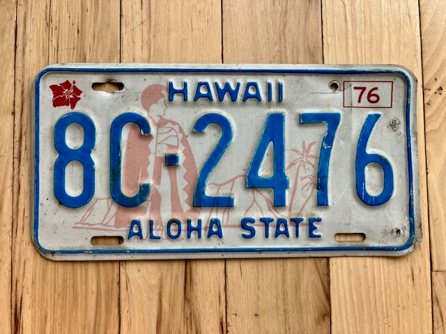 1976 Hawaii License Plate