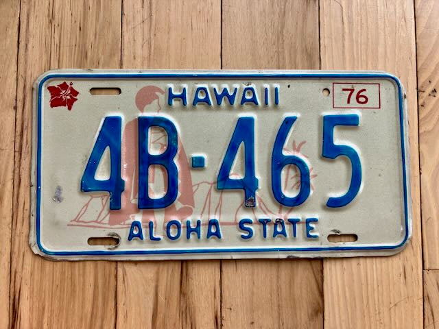 1976 Hawaii License Plate