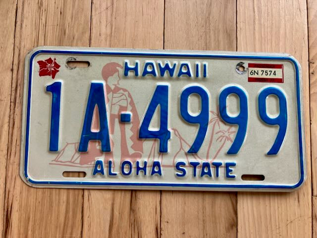 1977 Hawaii License Plate